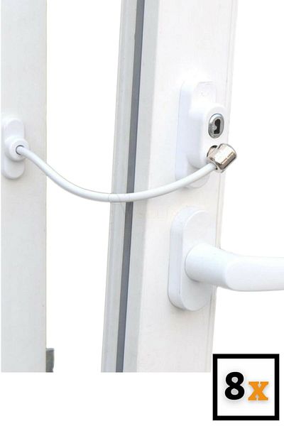 fitfiyat 8 Τεμάχια! Κλειδαριά ασφαλείας PVC Pimapen Παιδική κλειδαριά ασφαλείας με σχοινί διαρρήκτη 300 Kg ανθεκτικό γυαλί