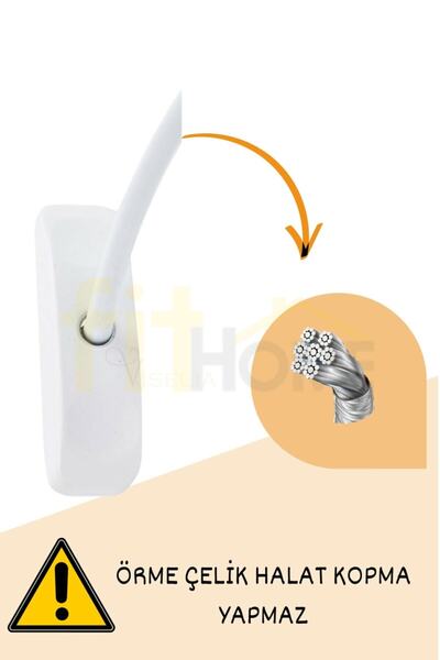 fitfiyat 8 Pieces!Safety Lock PVC Pimapen Children's Thief Rope 300 Kg Resistant Glass Safety Lock