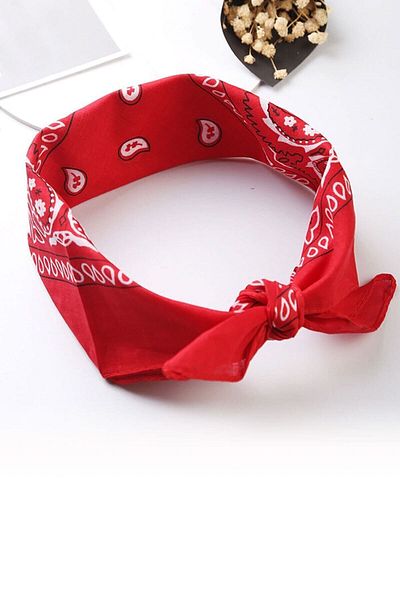 Shopiolog Unisex 100% Cotton Red Ethnic Patterned Bandana