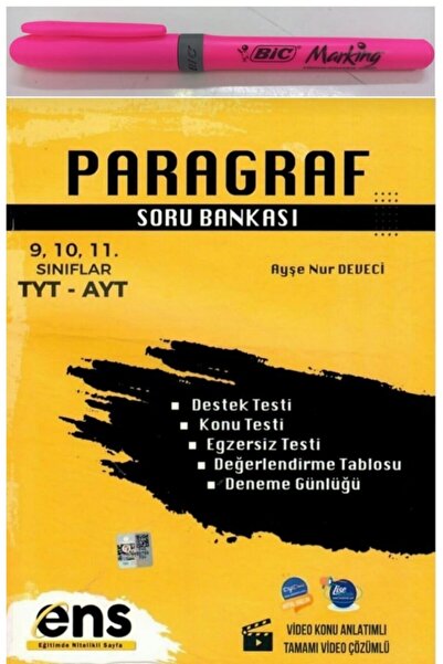 Ens Yayınları Tyt-ayt Paragraf Soru Bankası 9-10-11.sınıf Paragraf Ayşe Nur Deveci 2022 Yeni