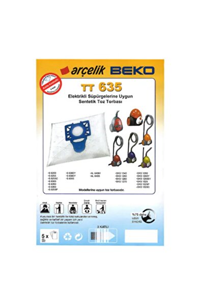 Arçelik 20 قطعة S 6355 Yp كيس غبار قماشي