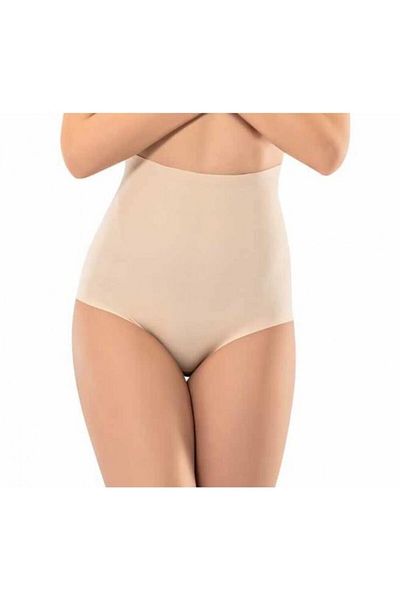 Miss Fit Women's Beige Laser Cut Meddle Slip Corset