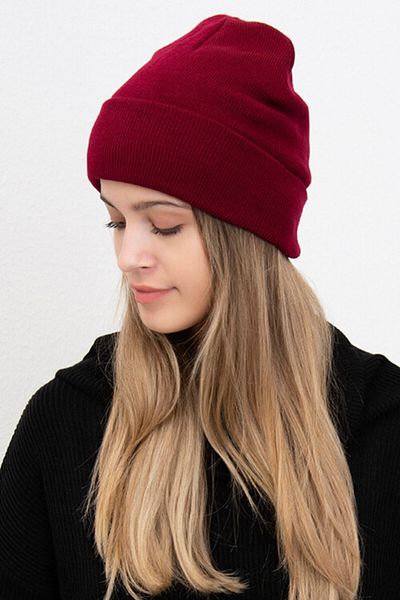 Mıçı Cameo Folded Burgundy Unisex Beret