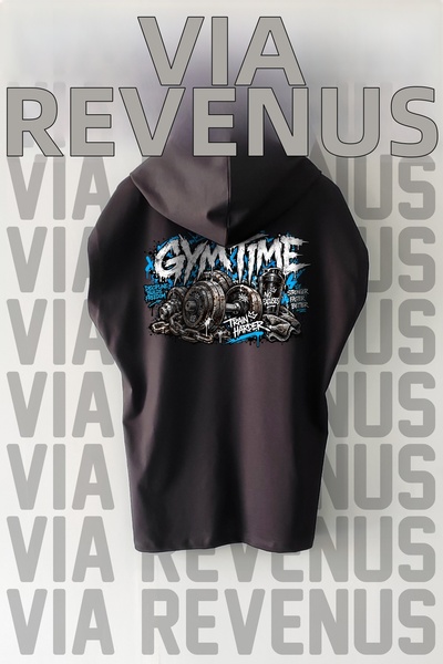Vordevia Gym Time Front and Back Printed Zero Sleeve Hooded 100% Cotton Sport...