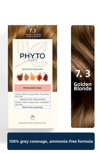 Phyto Color Ammonia-Free Permanent Natural Herbal Hair Dye 7.3 Auburn Gold