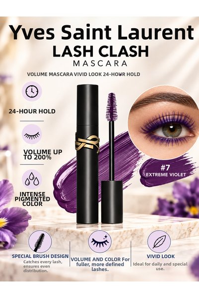Yves Saint Laurent Lash Clash 07 Extreme Violet 9 ml – Blue Mascara with a Vo...