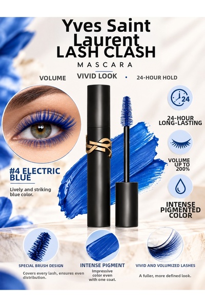 Yves Saint Laurent Lash Clash 04 Blue 9 ml – Blue Mascara with a Volume Effec...