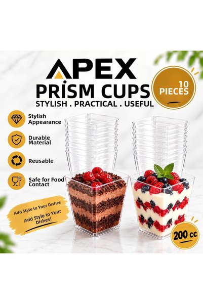 Apex وعاء مكعب من البلاستيك الصلب الميكا الكريستالي الشفاف سعة 200 سم مكعب، 1...