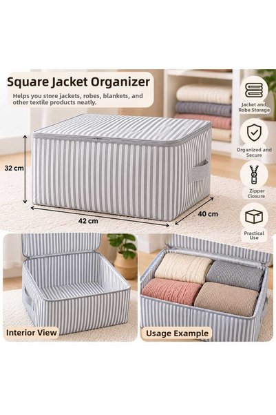 miar home perde tekstil Square Sweater Storage Bag with Zipper 42X40X32