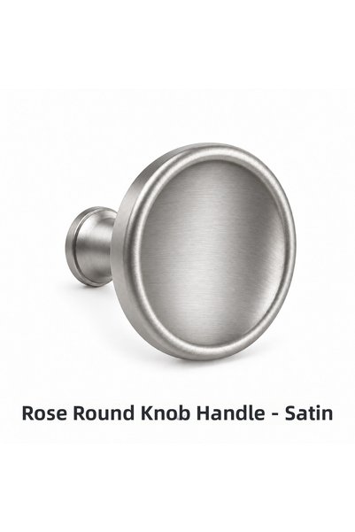 HOBİDABİ Roza Round Button Handle, Satin, 5 Pieces