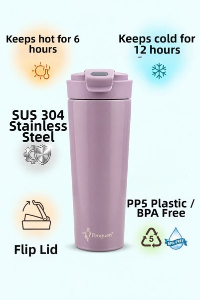 Penguen 500ml Coffee Thermos Tea Thermos Flask with Flip Lid Thermos Cup Sus3...