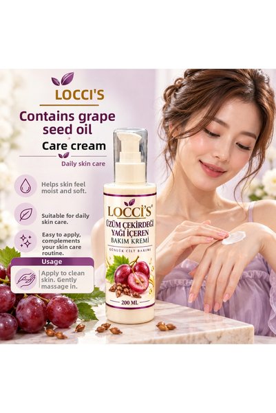 loccis كريم العناية من LOCCİ’S بزيت بذور العنب - 200 مل