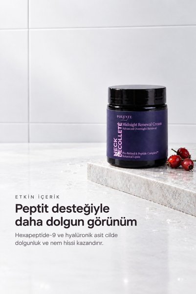 Polente Natural Neck & Décolleté Midnight Renewal Cream - Neck & Décolleté Renewal Night Care Cream (100 ml)