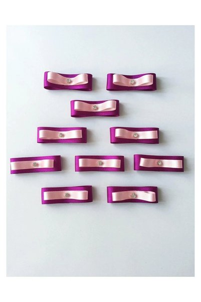 Anı Karavanı Organizasyon Ready Grogren Ribbon Bow Bougainvillea&Pink 10 Pieces