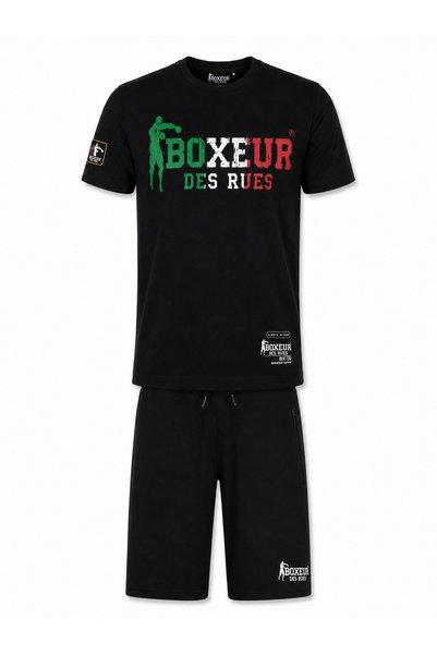 Boxeur Des Rues Set bărbați Boxeur des Rues: Șorturi de bumbac negre + Tricou...