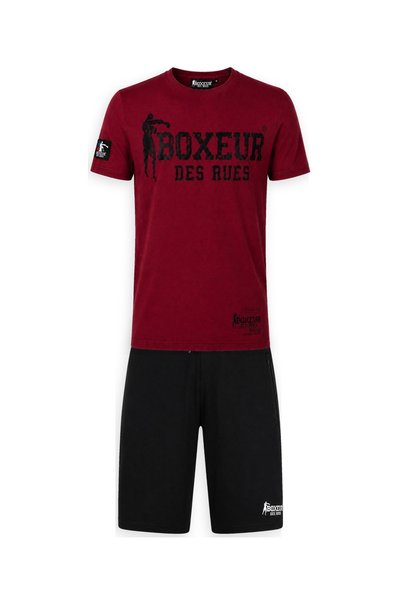 Boxeur Des Rues Set bărbătesc Boxeur des Rues: Șorturi de bumbac negre + Tric...