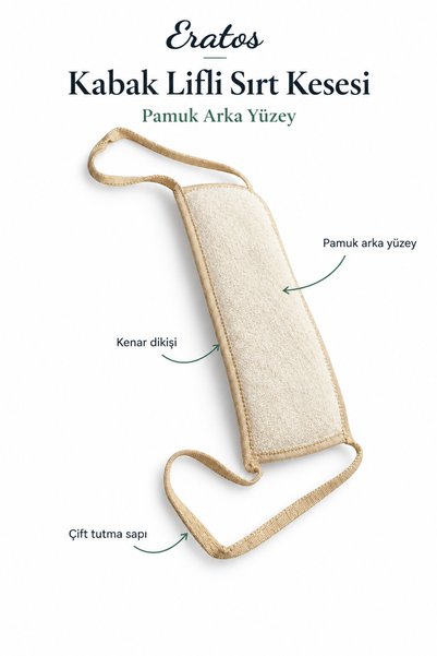 ERATOS 100% Natural Pumpkin Fiber Double Sponge Back Scrub - Premium Collection