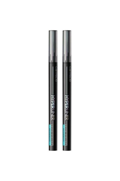 Catrice 2x PACK Waterproof Eye Eyeliner Brush Type Hyper Liner - 010 Ever Black,