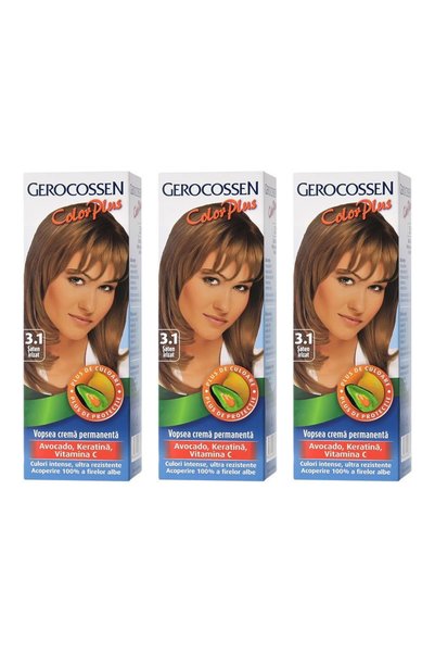 GEROCOSSEN 3x PACK Βαφή μαλλιών Color Plus, 3.1, Καφέ Ιριδίζον