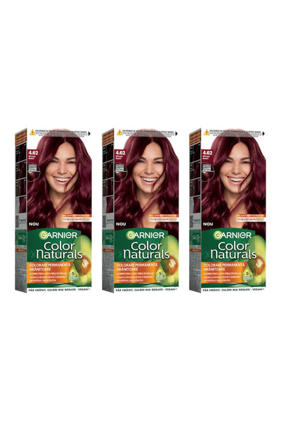 Garnier 3x PACK Color Naturals Vopsea Permanentă de Păr Fără Amoniac, 4.62 Ci...