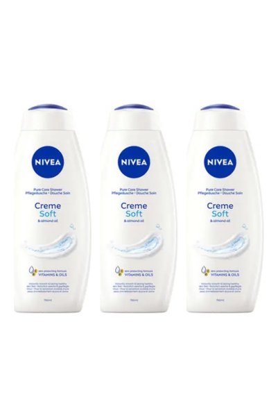 NIVEA 3x Πακέτο Αφρόλουτρο Τζελ Κρεμώδες με Έλαιο Αμυγδάλου & Ήπιο Άρωμα 750ml
