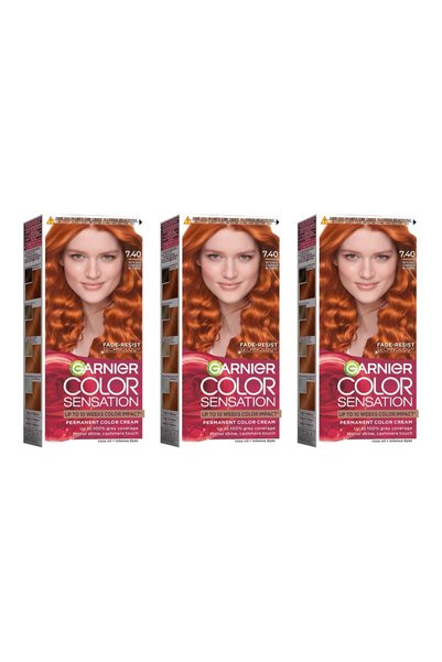 Garnier 3x PACHET Vopsea de păr permanentă Color Sensation 7.4 Chihlimbar int...