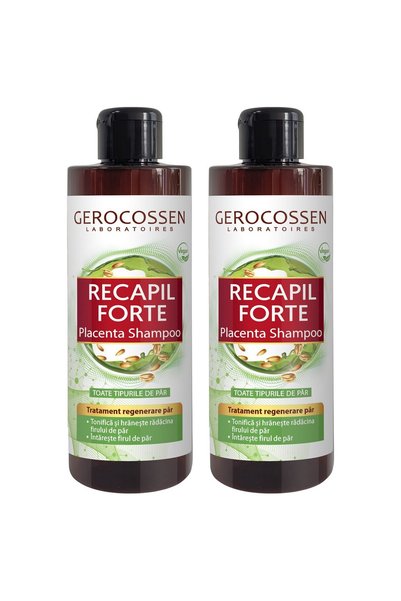 GEROCOSSEN Pachet de 2 șamponuri Recapil Forte cu Placentă Vegetală, 400 ml
