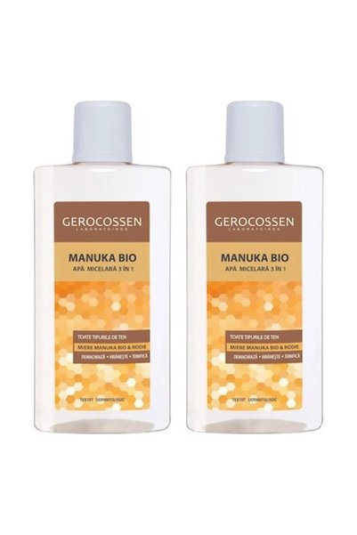 GEROCOSSEN Pachet 2x Apă micelară bio Manuka 3 în 1 cu miere de Manuka organi...