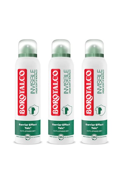 Borotalco 3x PACK Deodorant Spray Invisible Original