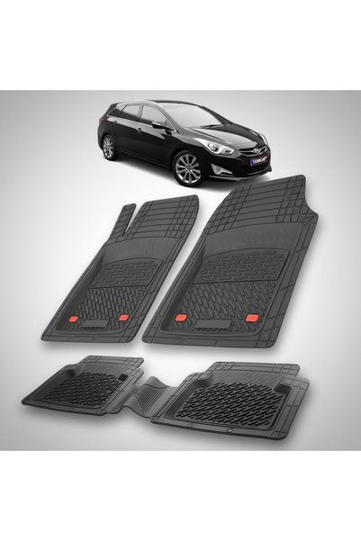 TEAMCAR Стелки за пода за Hyundai i40 Wagon 2011-2015 - гумени, тип Tabi - черни