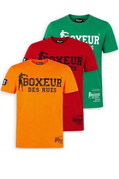 Boxeur Des Rues Tricouri bărbătești, pachet de 3, croială slim-fit: Portocali...