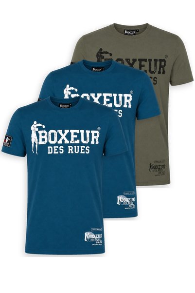 Boxeur Des Rues Tricouri bărbătești, pachet de 3, croială slim-fit: 2 x Albas...