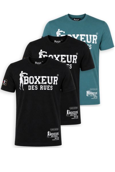Boxeur Des Rues Pachet de 3 tricouri bărbătești Boxeur des Rues: 2 x Negru cu...