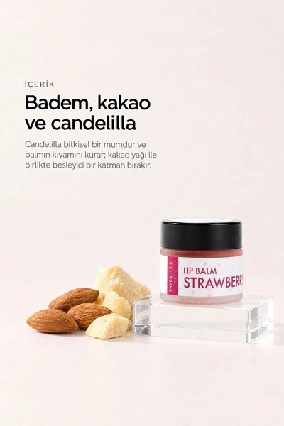 Polente Natural Çilekli Lip Balm - Nemlendirici Dudak Kremi (10 ml)