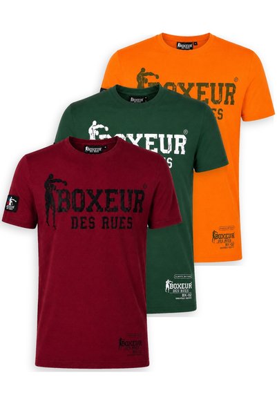 Boxeur Des Rues Мъжки тениски, комплект от 3 броя Boxeur des Rues: Бордо/Чере...
