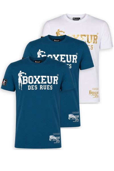 Boxeur Des Rues Tricouri bărbătești, pachet de 3, croială slim-fit: 2 x Albas...