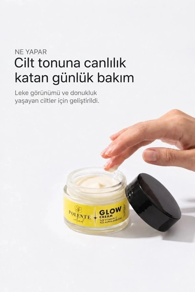 Polente Natural GLOW CREAM - Vitamin C & Arbutin İçeren Aydınlatıcı Leke Kremi (50 ml)