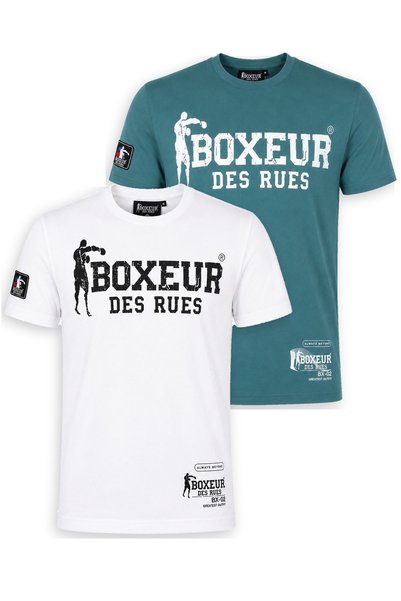 Boxeur Des Rues Tricou bărbătesc, pachet de 2, croială slim-fit: Alb cu logo ...