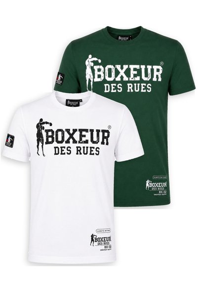 Boxeur Des Rues Tricou bărbătesc, pachet de 2, croială slim-fit: Alb cu logo ...