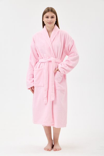 Anılsan Şalyaka Bathrobe Pink 100% Cotton Unisex Ideal for Spa Women/Men