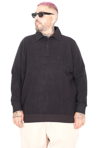 ModeXL Mode XL Men's Sweatshirt Polo Vnz Selanik 20440 Black