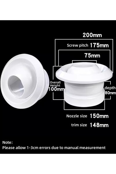 Choice 150mm ABS Circular Jet Spherical Nozzle Air Vent for Airport Station C...
