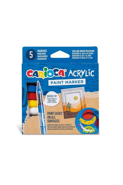 carioca AKRİLİK PAİNT MARKER SU BAZLI FIRÇA UÇLU 5'Lİ
