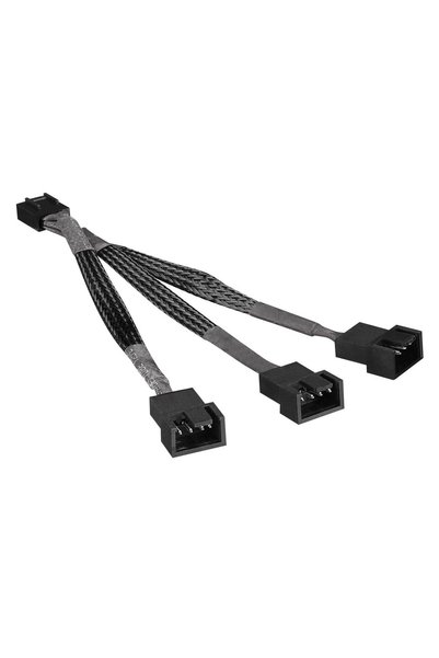S-LINK SLX-F301 3to1 3*Male 4Pin+1*Female 4Pin 10cm Örgülü 360mm CPU Fan Birleştirme Kablosu