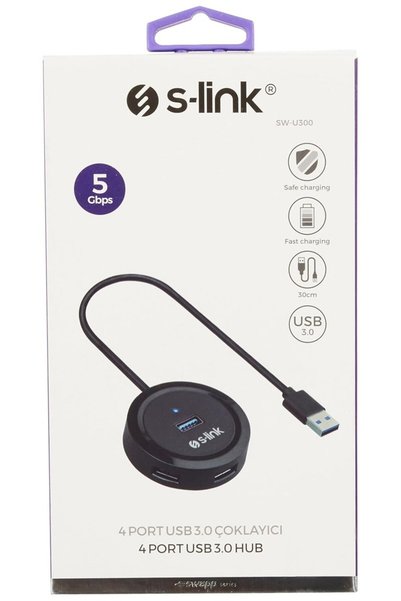 S-LINK SW-U300 4 Port Usb 3.0 Gri Usb Hub