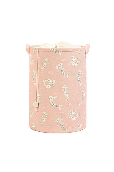 Ocean Home Textile Çocuk Odası Ağzı Büzgülü Deniz Kızı Oyuncak Sepeti 36 x 48 cm