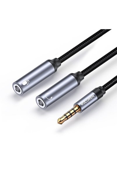Rocoren كابل ميكروفون وسماعات Hi-Fi TRRS مقاس 3.5 ملم على شكل Y