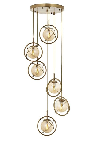 Avonni AV-60291-6ET Eskitme Kaplama Modern Avize E14 Metal Cam 40cm