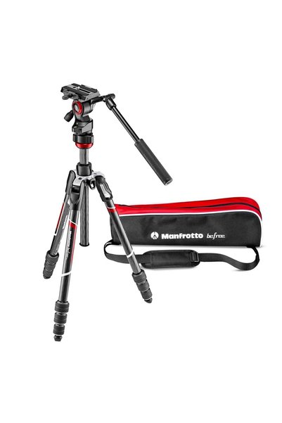 Manfrotto MVKBFRTC-LIVEUS Befree Live Karbon Fiber Video Tripod Seti, Sıvı Başlı, M-Lock Bükümlü Bac