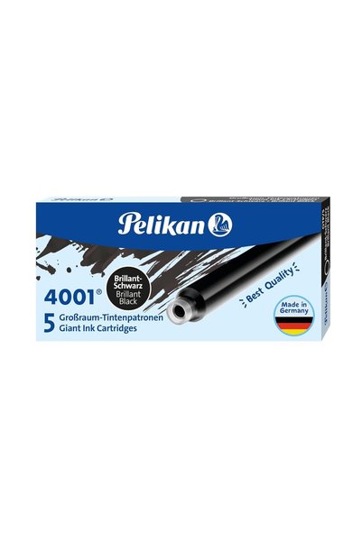 Pelikan 5 عبوات GTP5 طويلة باللون الأسود